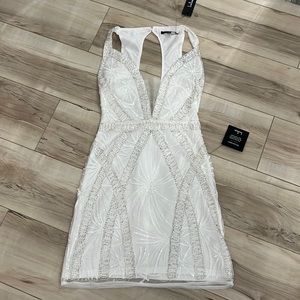 NWT 💫 Lulu’s Love Romance🤍Beaded Sequin Cutout Dress